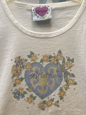 Vintage Brighton Embroidered Women’s T-shirt Large Butterfly Dragonfly